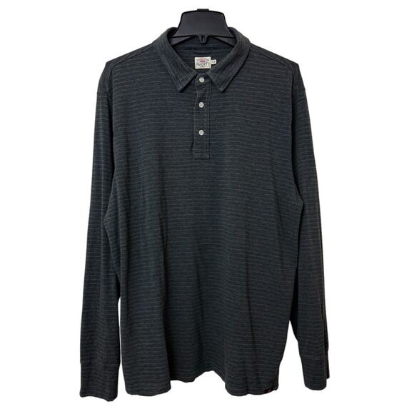 Faherty Long Sleeve Polo Shirt XL Striped Pima Modal Soft Knit - Picture 1 of 11